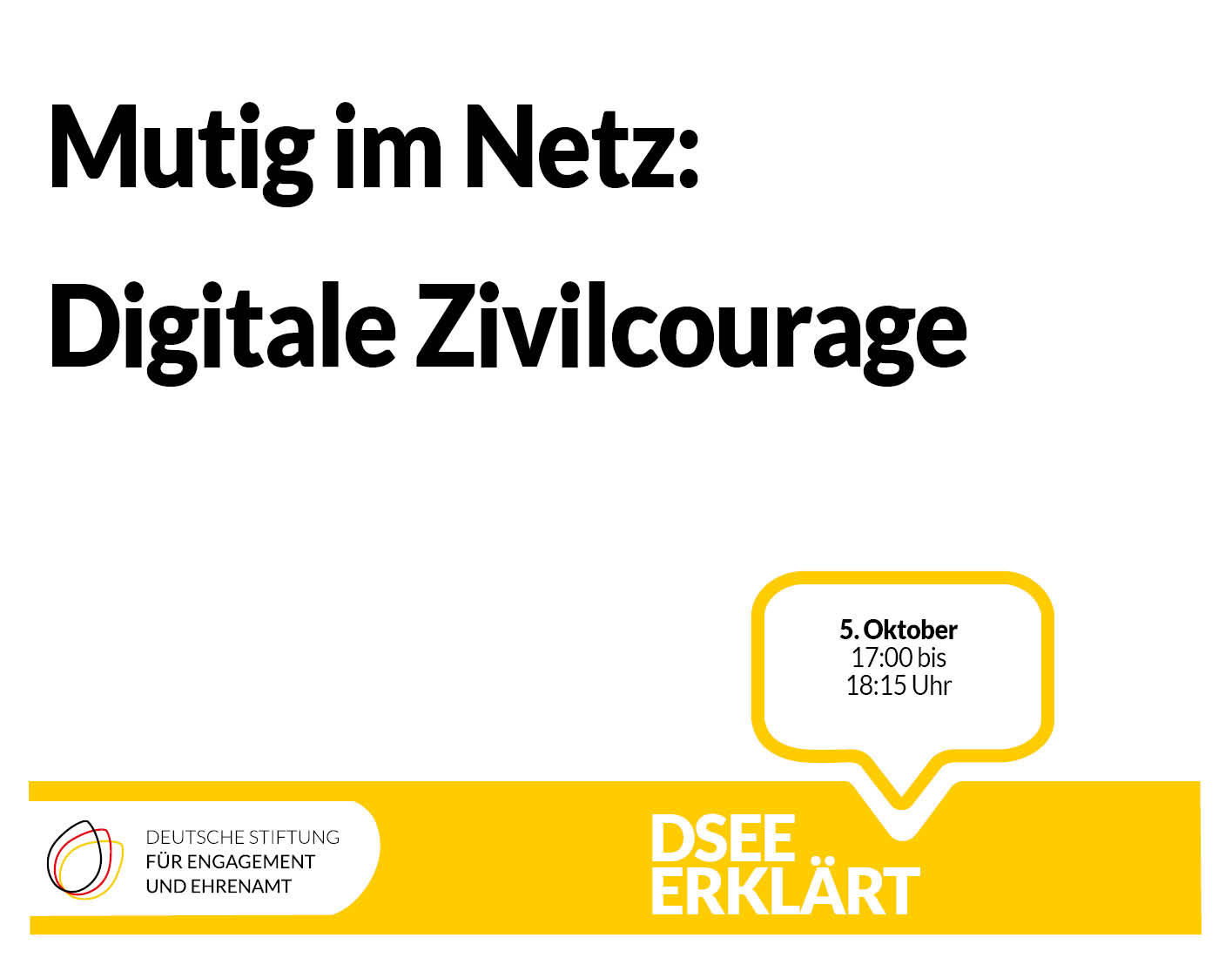 Grafik mit dem Text: Mutig im Netz: Digitale Zivilcourage