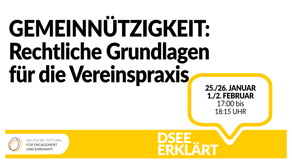 Verinsschule: Positionen, Rechte und Aufgaben für meinen Verein. DSEE erklärt