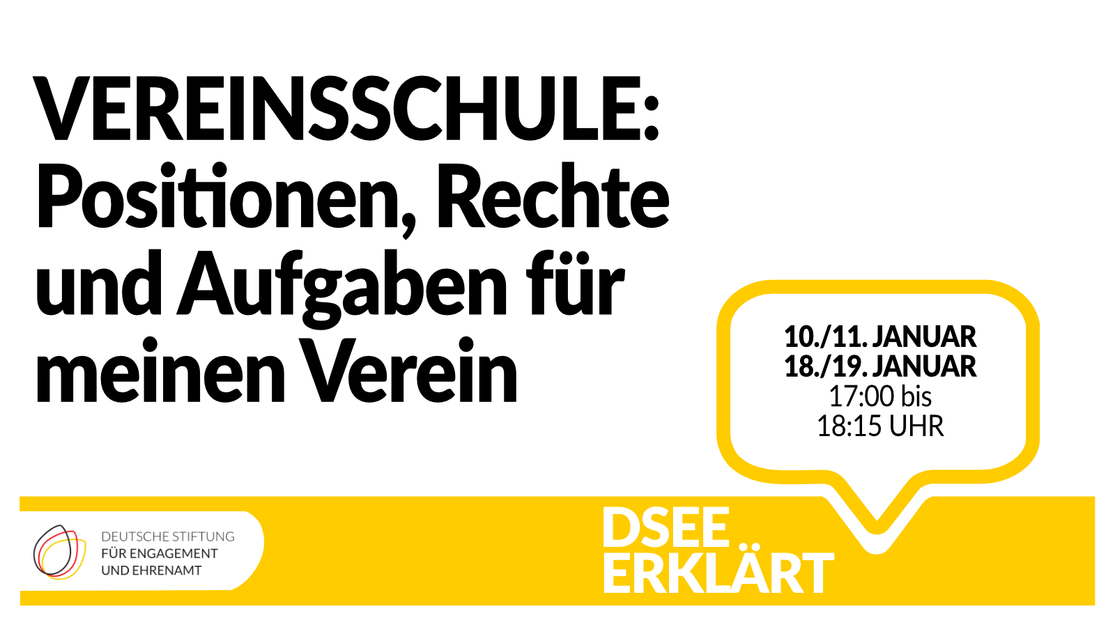 DSEE erklärt Vereinsschule: Positionen, Rechte und Aufgaben für meinen Verein